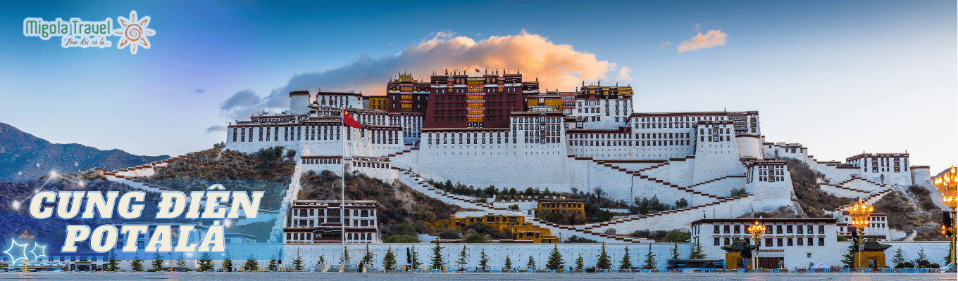 Cung điện Potala (Bố Đạt La cung), đây là biểu tượng của thủ phủ Lhasa, do Tạng Vương Tùng Tán Cương Bố khởi công xây dựng vào thế kỷ thứ 7, sau đó Đức Đạt Lai Lạt Ma đời thứ 5 trùng tu vào năm 1644 và hoàn tất vào năm 1695. Cung điện có độ cao 117m, gồm 13 tầng, được xây chủ yếu bằng vật liệu đá, gỗ và bùn.