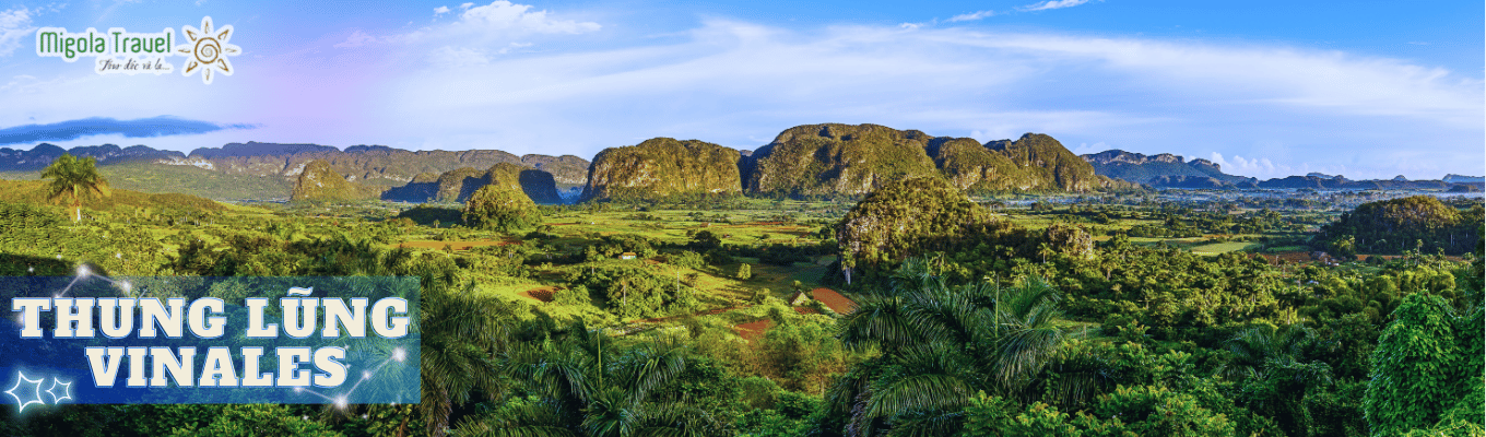 Ngắm nhìn quanh thị trấn Vinales cổ kính bằng xe, sau đó lên điểm ngắm cảnh từ trên cao chiêm ngưỡng toàn cảnh thung lũng Vinales.