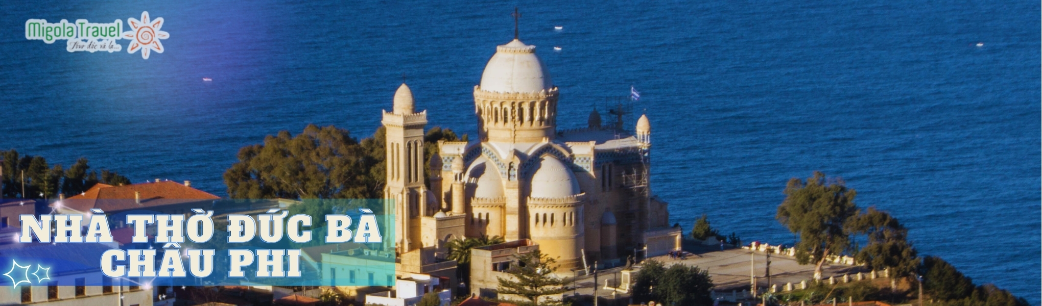 Nhà thờ Đức Bà Châu Phi - Notre dame d'Afrique: Vương cung Thánh Đường của Algiers theo phong cách Neo-Byzantine. Được khởi công vào năm 1860 và hoàn thành vào năm 1872 sau 14 năm xây dựng. Nhà thờ Đức Bà Châu Phi được nhiều người coi là biểu tượng của sự khoan dung tôn giáo ở một quốc gia có đa số người Hồi giáo.